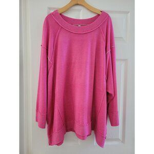 Free People Movement Pink Long Sleeves top Oversized Size XS lounge athleisure